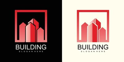 Building logo design with unique idea, real estate, apartment, house vector