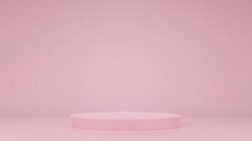 Mock up the abstract podium stage. pink background curve-studio minimal abstract background. 3d rendering photo