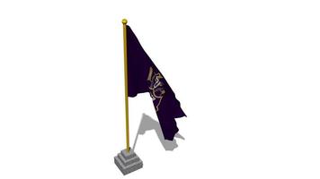 Pakistan Super League Quetta Gladiators, QG Flag Start Flying in The Wind with Pole Base, 3D Rendering, Luma Matte Selection video
