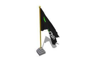 WeChat, Weixin Flag Start Flying in The Wind with Pole Base, 3D Rendering, Luma Matte Selection video