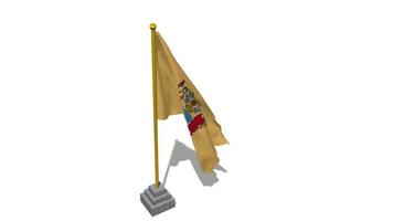 USA State of New Jersey Flag Start Flying in The Wind with Pole Base, 3D Rendering, Luma Matte Selection video