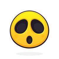 Emoticon for expressing emotion of surprise or fear or fright. Wonder or consternation emoji. Icon for expression of feelings vector