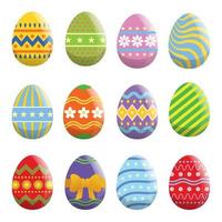 easter egg set collection vector