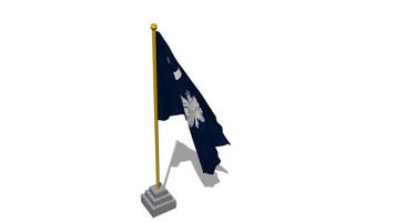 USA State of South Carolina Flag Start Flying in The Wind with Pole Base, 3D Rendering, Luma Matte Selection video