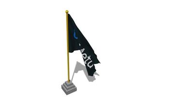 Meta Flag Start Flying in The Wind with Pole Base, 3D Rendering, Luma Matte Selection video