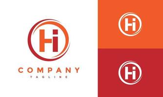 monogram letter HI logo vector