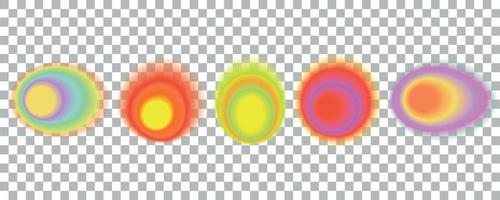 Gradient highlights, circles, crystals. Abstract colors blended into soft neon tones, iridescent round circles with a fluid vibrant gradient. vector