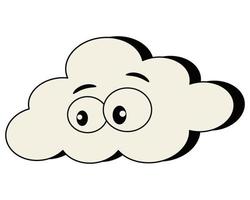 Vector groovy cloud. Cool sticker, decal, design in retro style.