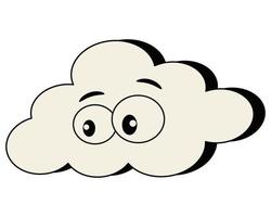 Vector groovy cloud. Cool sticker, decal, design in retro style.