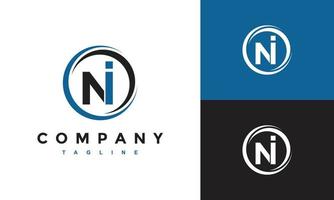 monogram letter NI logo vector