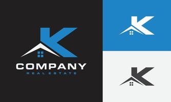 letter K home logo vector
