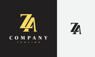 monogram letter ZA logo vector
