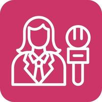Female Journalist Icon Vector Design