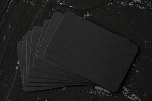 mock-up or blank Business card on black background photo