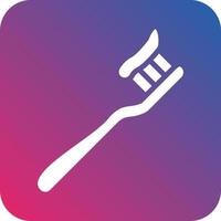 Tooth Paste on Brush Icon Vector Design