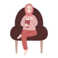 mignonne hijab femme personnage illustration png