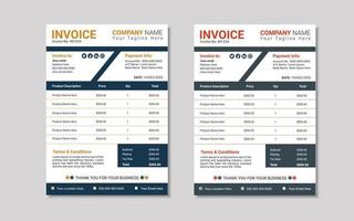 invoice design template bill payment paper design template vector