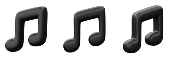 3d illustration music or musical note icon for creative user interface web design symbol png
