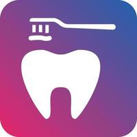 Cleaning Tooth with Brush Icon Vector Design