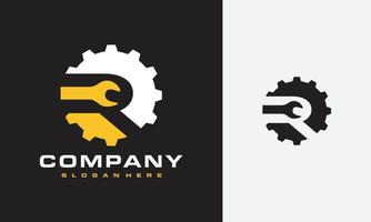 initial R gear wrench logo vector