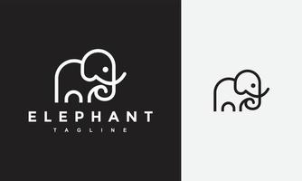 simple outline elephant logo vector