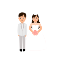 bruidspaar en getrouwd karakter png