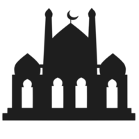 Illustration of islamic mosque silhouette png