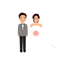 Wedding couple and married character png