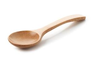 close up wooden spoon isolated on white background with a clipping path. cutout, wood photo