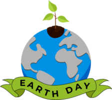 illustration of earth with plant seeds. happy earth day banner illustration png