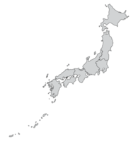 Japan kaart met hoog details png