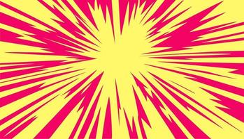 Yellow-red background with explosion force lines. vector