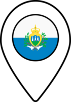 San Marino flag map pin navigation icon. png