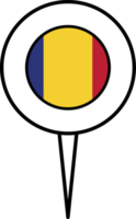 Romania flag pin location icon. png