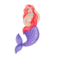 carino acquerello sirena png