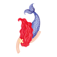 Cute watercolor Mermaid png