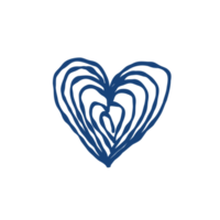 boho heart in illustration doodle style png