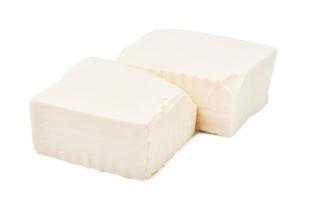 white tofu isolated on white background with clipping path photo