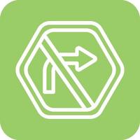 No Right Turn Icon Vector Design