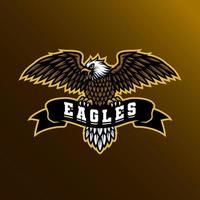 Mascot of eagle animal that is suitable for e-sport gaming logo template vector