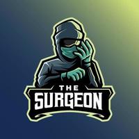 Mascot of the surgeon that is suitable for e-sport gaming logo template vector