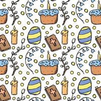 Easter pattern. Seamless pattern with easter icons. Easter background vector