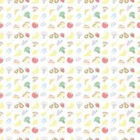 Seamless pattern with food icons. doodle food pattern. Food background vector