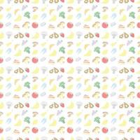 Seamless pattern with food icons. doodle food pattern. Food background vector