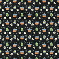 Easter pattern. Seamless pattern with easter icons. Easter background vector