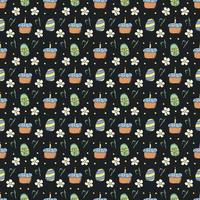 Easter pattern. Seamless pattern with easter icons. Easter background vector