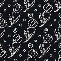 Seamless floral pattern. Doodle background with flowers. Spring pattern vector