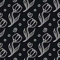 Seamless floral pattern. Doodle background with flowers. Spring pattern vector