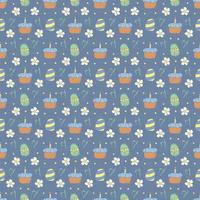 Easter pattern. Seamless pattern with easter icons. Easter background vector