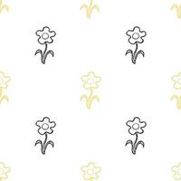 Seamless floral pattern. Doodle background with flowers. Spring pattern vector